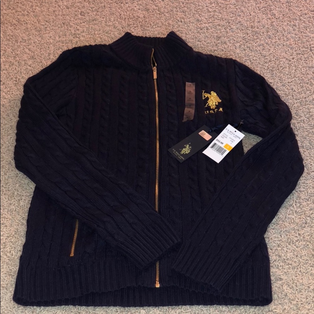 Zip up polo sweater